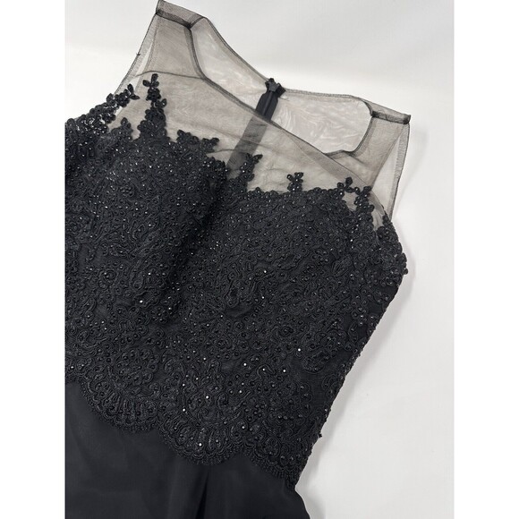 Black sequens  Cocktail Ed Young dress size Small‎  flowy  Elegan night gown - Picture 8 of 9